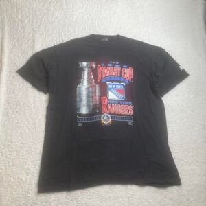 Vintage New York rangers men's black‎ Stanley cup champions starter tshirt xl
